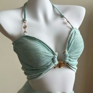 Glitz Mint Green Textured Bikini Top